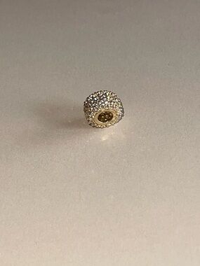 Pandora Gold Pave Spacer Bead with Clear Stones
